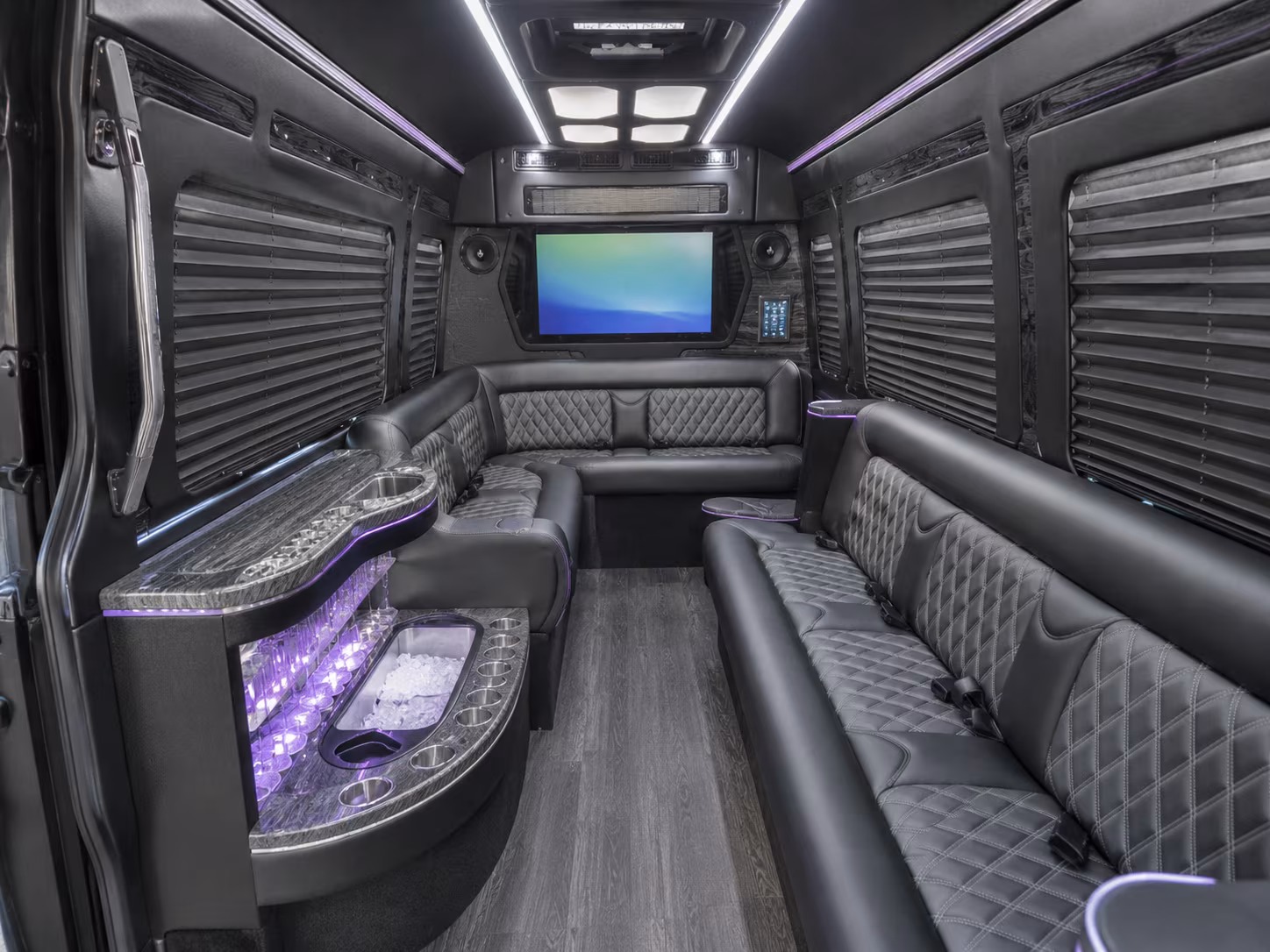 cherry hill 40 passenger party bus inside