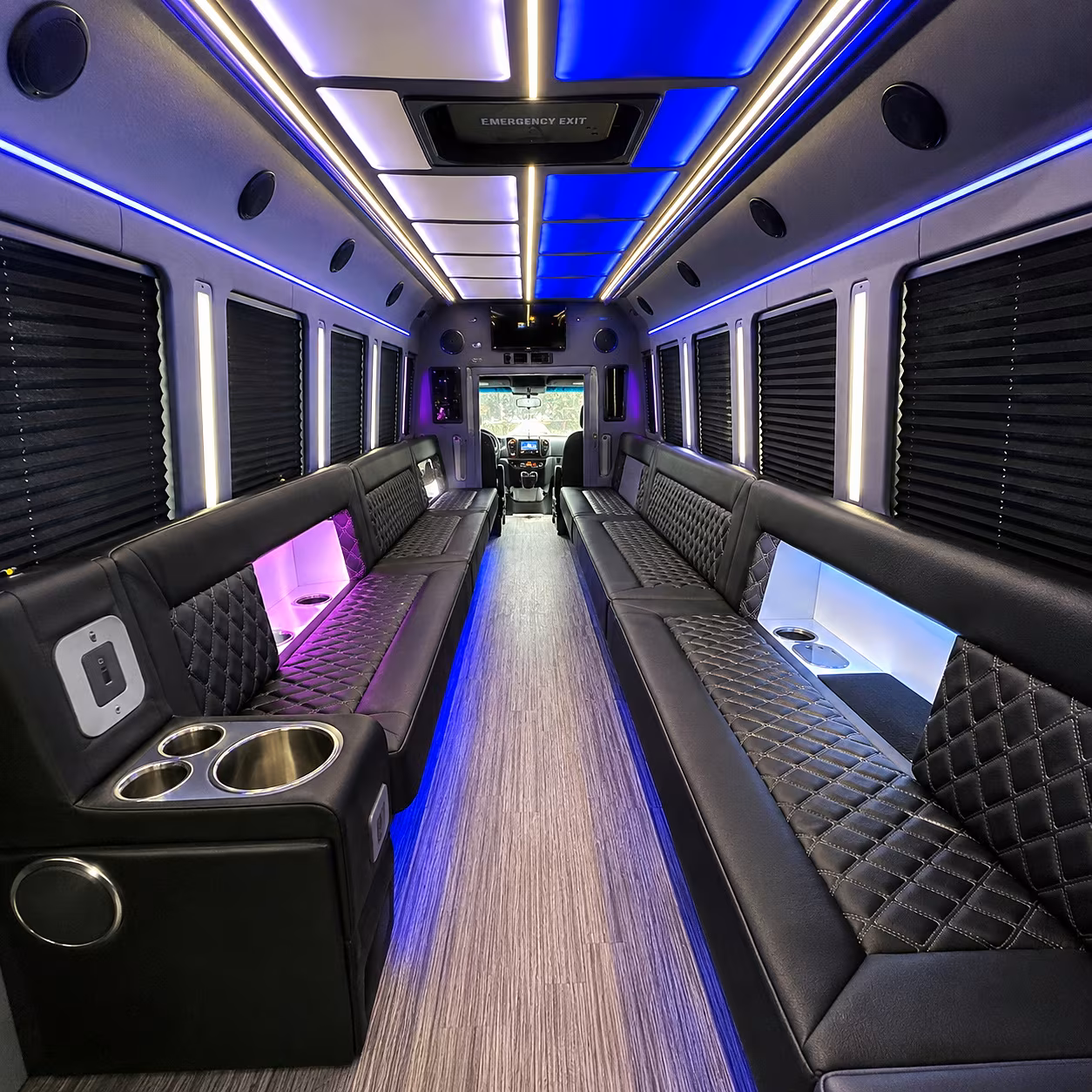 cherry hill party bus rental interior